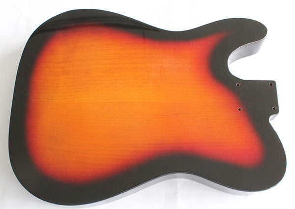 Tele Guitar Body,Alder Wood, Sunburst 3T Gloss Finish,"Humbucker" Neck Pickup Cavity,Not drilled string Through Body Ferrule holes