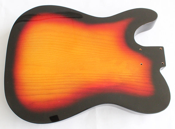 Tele 72 RI Style Hollow Guitar Body,American Ash Wood, Sunburst 3T Gloss Finish,Not drilled string Through Body Ferrule holes