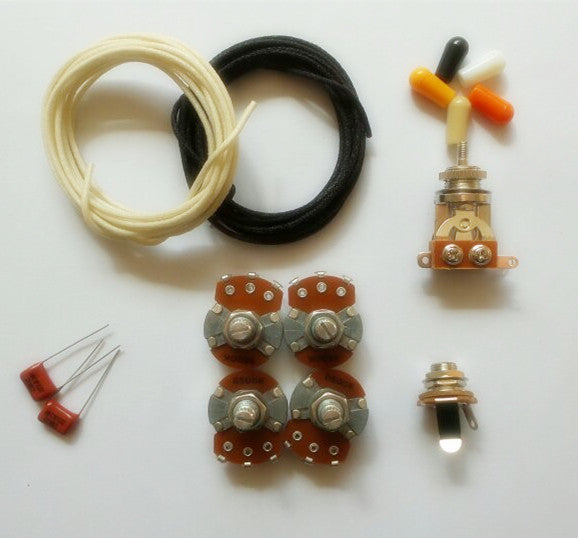 Wiring Kit,for Les Paul LP custom,Alpha A / B 500K pot,3 Way Switch,0.023 capacitor,Wire