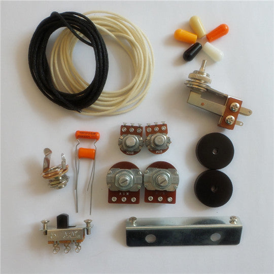 Wiring Kit,for Fender Japan Jazzmaster custom,Pots,Slide Switch,Right Angle toggle switch,bracket,rollder knob,Capacitor,Wire