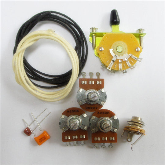 Wiring Kit,for Strat custom,Alpha A250K pot,Quality Level Switch,0.047 and 0.001 capacitor,Wire,#WK-ST62