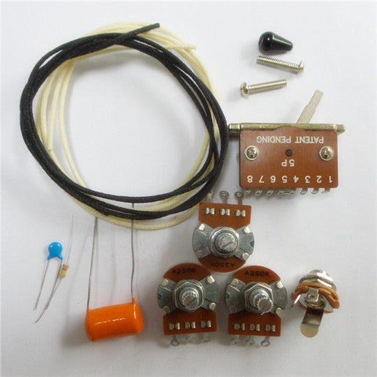 Wiring Kit,for Strat custom,Alpha A250K pot,Good Level Switch,Orange 0.022 capacitor and volume kit,Wire,#WK-ST63