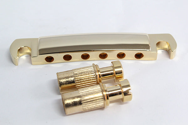 Gold Tune-O-Matic Tailpiece for Les Paul guitar,Curved Bottom Base
