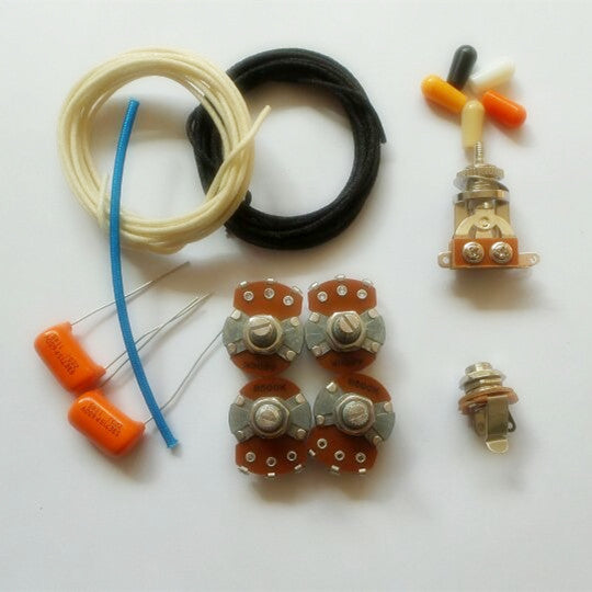Wiring Kit,for Les Paul LP custom,Alpha A / B 500K pot,3 Way Switch,0.023 Orange capacitor,Wire