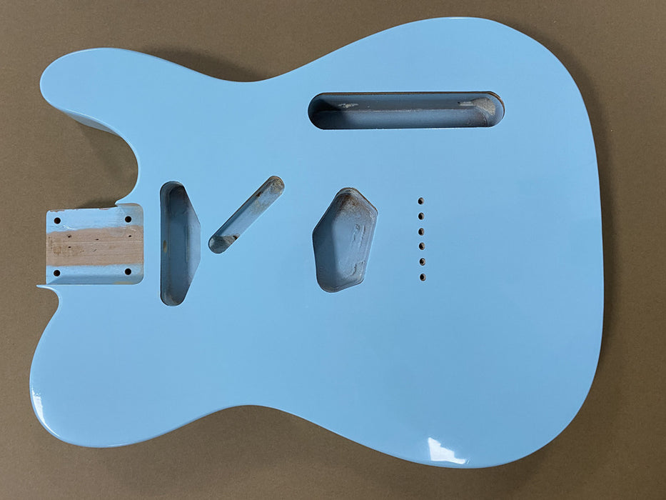 NEW Telecaster body custom Alder, Sonic Blue,With Drilled String Ferrule holes