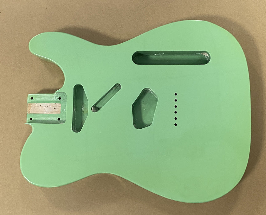 Tele Guitar Body,Alder Wood, Surf Green,With Drilled String Ferrule holes