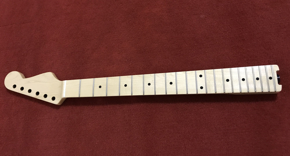 New,Heel End Trusss Rod Adjusting,Natural Color in Gloss Finish,Stratocaster Neck 21frets,Maple Fingerboard,10mm machine head mounting hole,fingerboard inlay black dots,free shipping