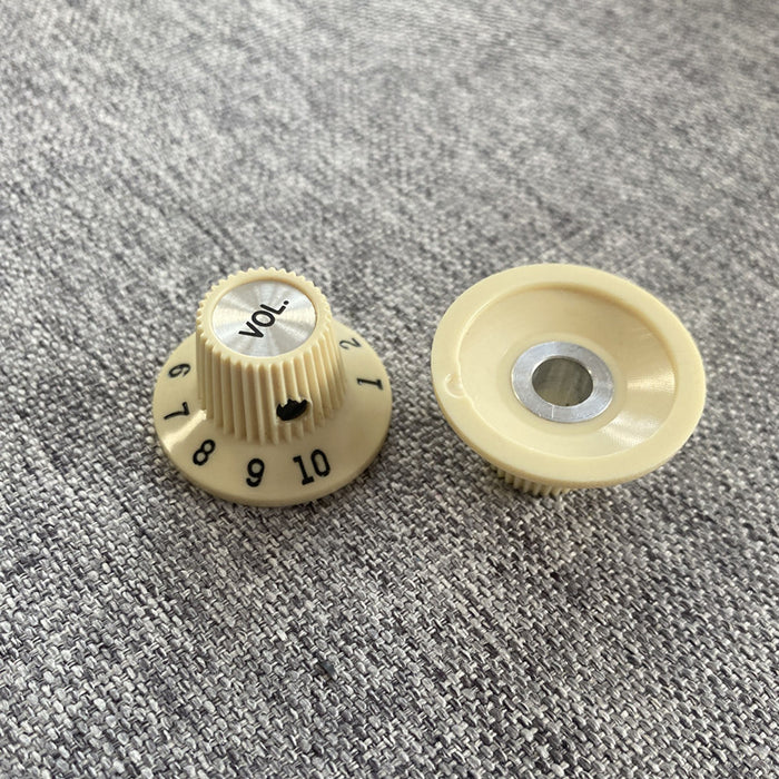 1 Volume and 1 Tone, Jazzmaster Witch Hat Knob for 1/4" CTS  Solid shaft potentiometers