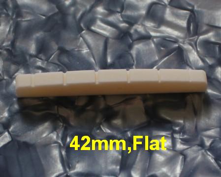 NEW 1-5/8"(42mm), Flat bone nut fits Fender Strat Tele neck,Thickness:3.2mm or 3.5mm