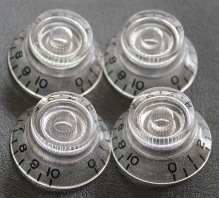 4 *CLEAR Guitar Bell Knob for Les Paul,SG,335 NEW,Metric size
