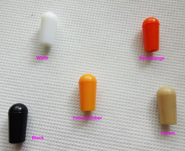 LP style 3 way Toggle switch knobs tips,Metric thread, fit Asian Metric 3.3mm diameter thread,White/Black/Cream/Yellow Amber/Red Orange