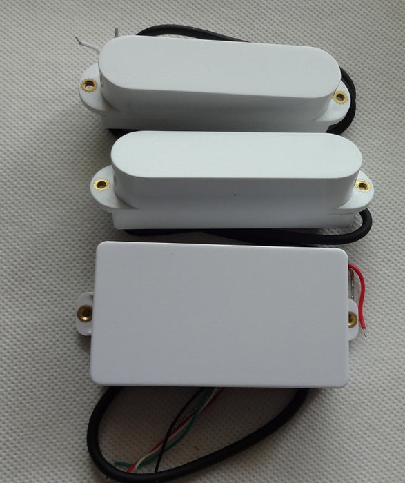 Artec Power Single Pickups SMDA35 Neck/Middle,Hum Cancelling,+1 Humbucker Bridge,White cover,SSH(Alnico)