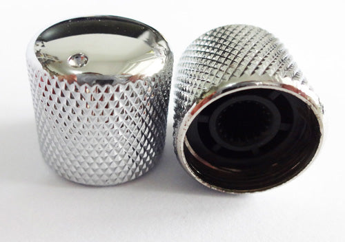 2Pcs*Dome Top Knob,with dot marker on Top,Fit 6mm Knurling shaft Asian made pots,Chrome
