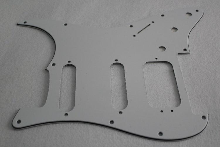 White 3ply Strat Pickguard,Fits Fender Floyd Rose HSS Stratocaster,(Humbucker with 3 pickup mounting holes)