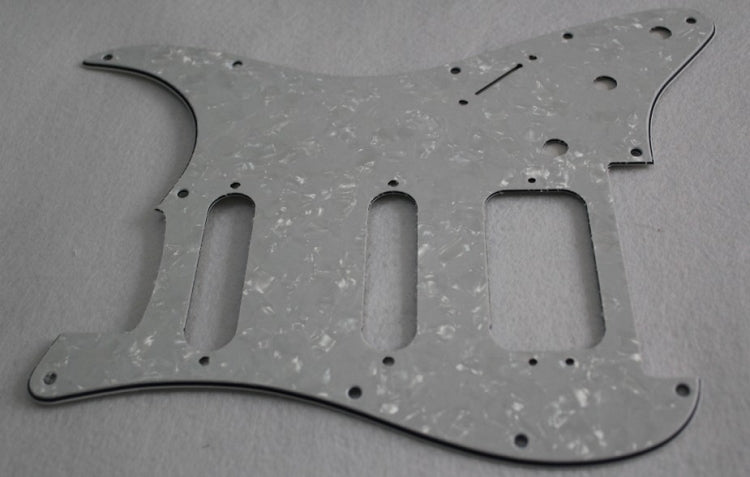 Pearl White Strat Pickguard,Fits Fender Floyd Rose HSS Stratocaster,(Humbucker with 3 pickup mounting holes)