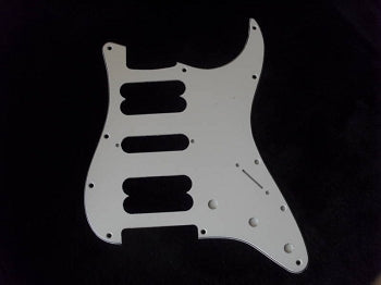 Strat 2H/1S HSH pickguard White 3 ply  for Fender
