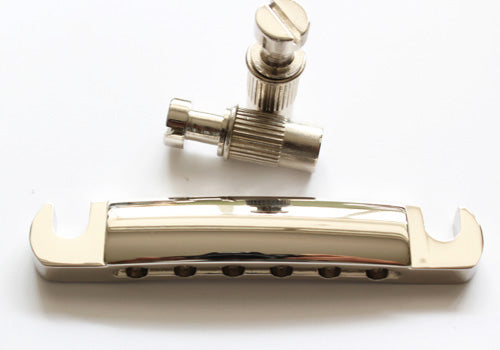Nickel Tune-O-Matic Tailpiece for Les Paul guitar,Curved Bottom Base