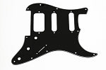 For open Humbucker in 2 mounting holes,Black 3ply Strat Pickguard,For Floyd Rose HSS Stratocaster Bridge,(Humbucker with 2 pickup mounting holes)