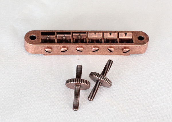 Antiqued Bronze finish Bridge,Tune-O-Matic Bridge,With Screw Post and Wheel