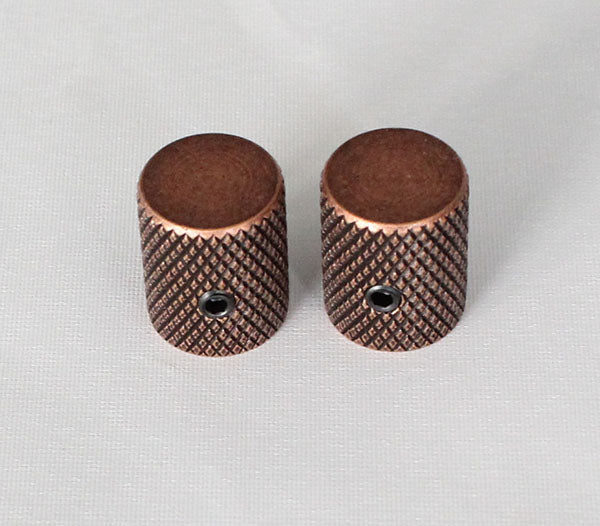 2Pcs*Antiqued Bronze finish,Slim Thin body Flat top Top,Fit 6mm Knurling shaft Asian made pots