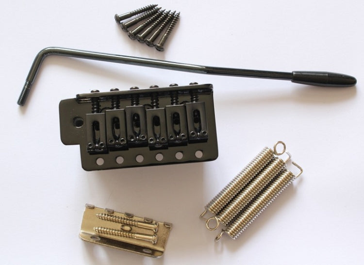 Black,Strat Tremolo Gutiar Bridge Tail,10.5mm string space,with half slope block,SB-001BK