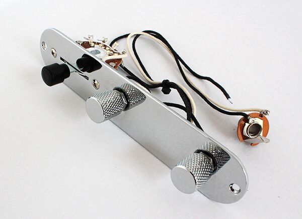 Tele Prewired Control Plate Chrome,US style Level Switch,vintage Cloth Wire,Mini size pots 500K