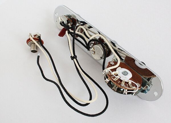 Tele Prewired Control Plate Chrome,US style Level Switch,vintage Cloth Wire,Mini size pots 500K