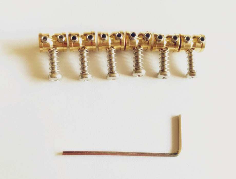 6pcs of Brass material Bridge Adjustable saddles,For Jaguar/Jazzmaster —  EYPARTS