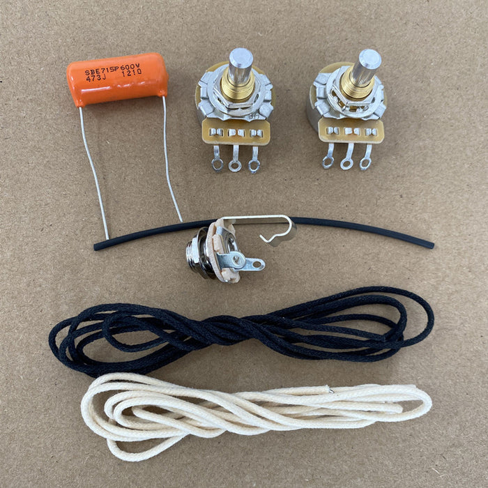 Wiring Kit,for Standard P Bass,CTS A250K,Orange Drop 0.047 capacitor,Switchcraft jack socket