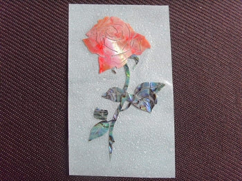 Abalone and Red pearl made,Rose flower Sticker for your guitar Custom