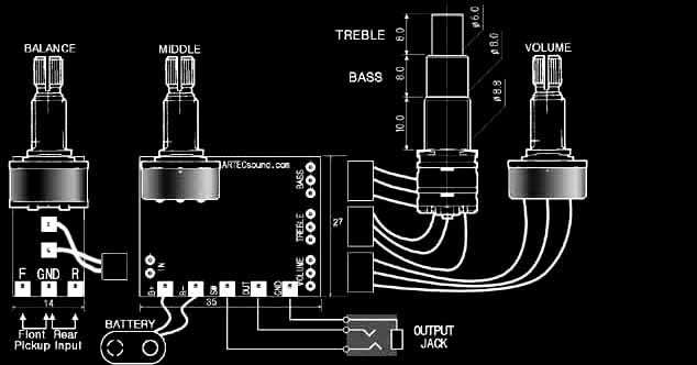 Artec SE3-A,3-Band Equalizer - 1VR,1Bal,1Mid,1Dual VR(1Tre,1Bass)