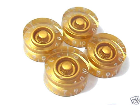 4 *Gold Guitar Speed Knob for Les Paul,SG,335,Metric Size