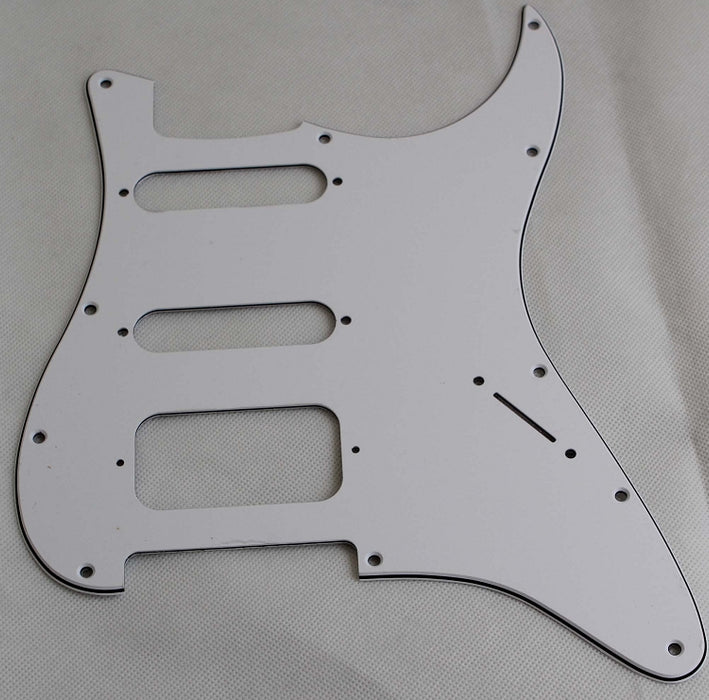 Stratocaster SSH pickguard 3ply White fits fender,but no potentiometer mounting holes