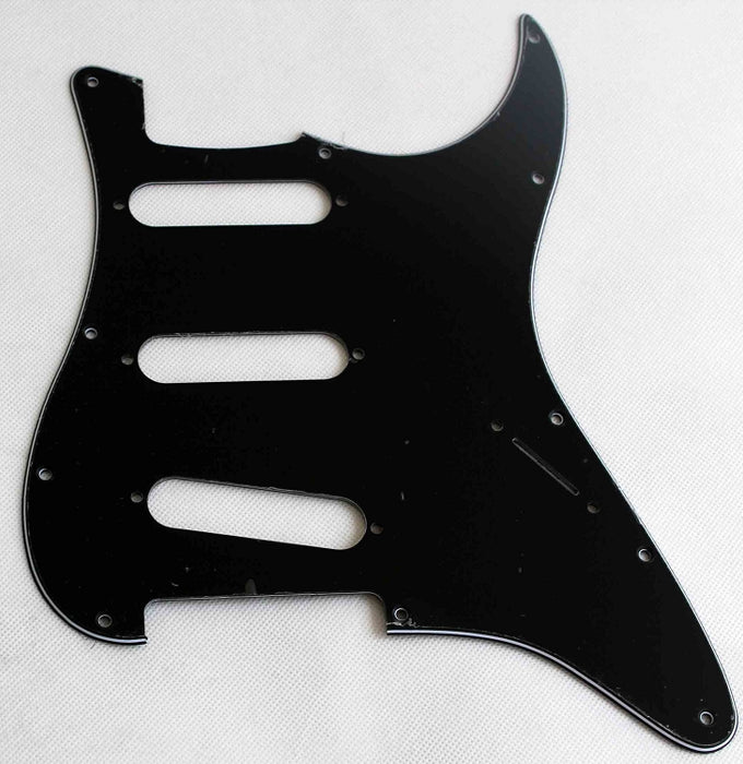 Stratocaster Standard pickguard 3ply Black fits fender,but no potentiometer mounting holes
