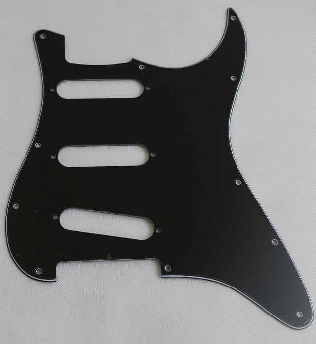 Stratocaster Standard pickguard 3ply Black fits fender,but no potentiometer mounting holes,no level switche square hole