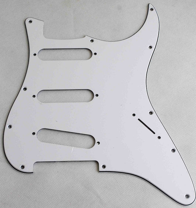 Stratocaster Standard pickguard 3ply White fits fender,but no potentiometer mountIng holes