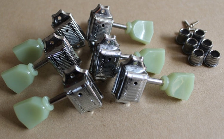 Nickel color,Wilkinson Deluxe 3L+3R Guitar Machine Head Tuner,with aged"tombstone" buttons